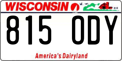 WI license plate 815ODY