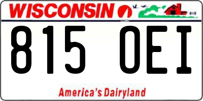 WI license plate 815OEI