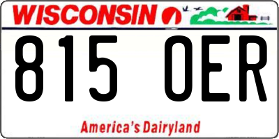WI license plate 815OER