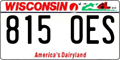 WI license plate 815OES