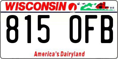 WI license plate 815OFB
