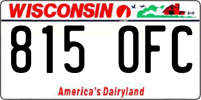 WI license plate 815OFC
