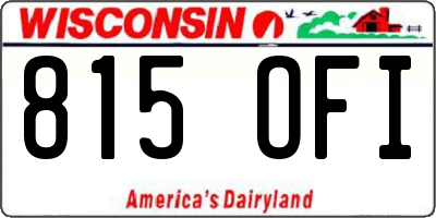 WI license plate 815OFI
