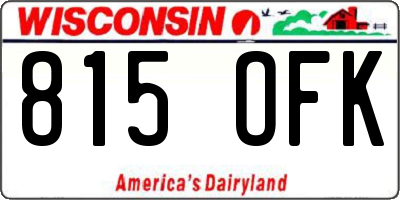 WI license plate 815OFK