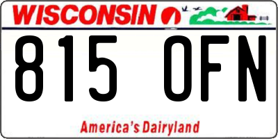 WI license plate 815OFN