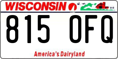 WI license plate 815OFQ