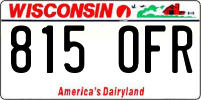 WI license plate 815OFR