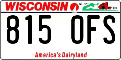 WI license plate 815OFS