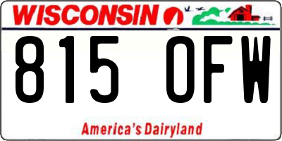 WI license plate 815OFW