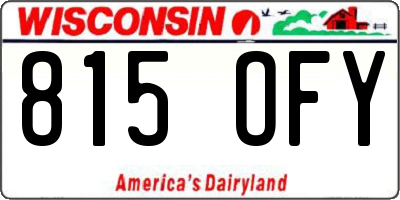 WI license plate 815OFY
