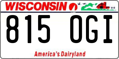 WI license plate 815OGI