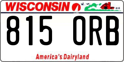 WI license plate 815ORB