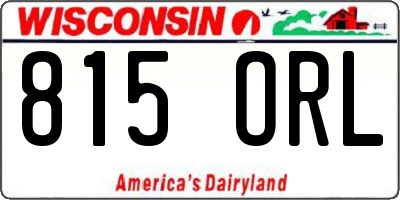 WI license plate 815ORL