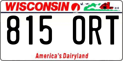 WI license plate 815ORT