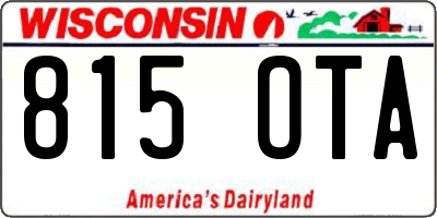 WI license plate 815OTA