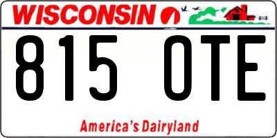 WI license plate 815OTE