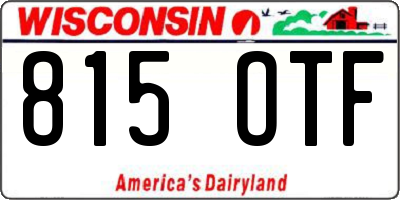 WI license plate 815OTF