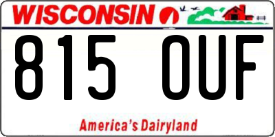 WI license plate 815OUF