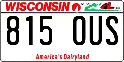 WI license plate 815OUS