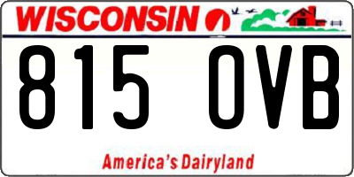 WI license plate 815OVB
