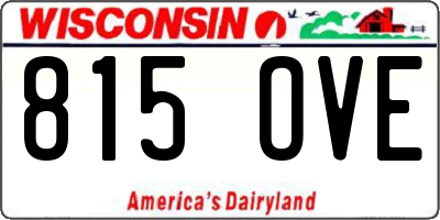 WI license plate 815OVE