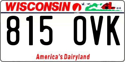 WI license plate 815OVK