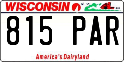 WI license plate 815PAR