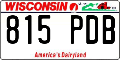 WI license plate 815PDB