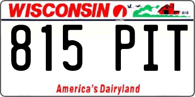 WI license plate 815PIT