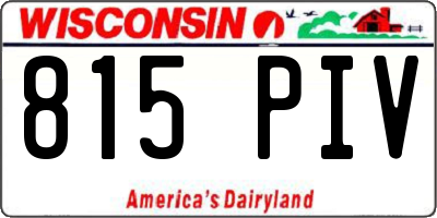 WI license plate 815PIV