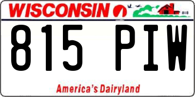 WI license plate 815PIW