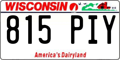 WI license plate 815PIY