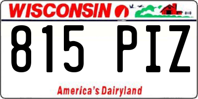 WI license plate 815PIZ
