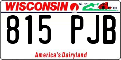 WI license plate 815PJB