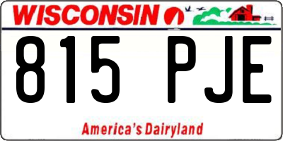WI license plate 815PJE