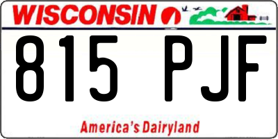 WI license plate 815PJF