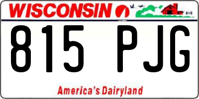 WI license plate 815PJG