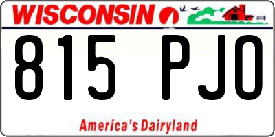 WI license plate 815PJO