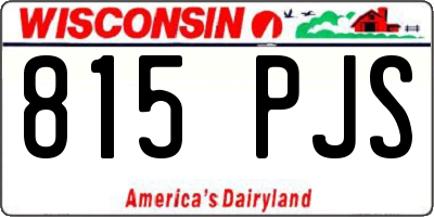 WI license plate 815PJS