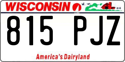 WI license plate 815PJZ