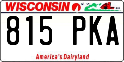 WI license plate 815PKA