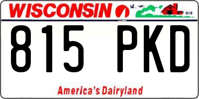 WI license plate 815PKD
