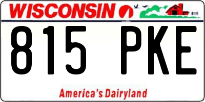 WI license plate 815PKE