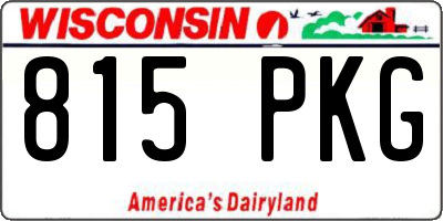 WI license plate 815PKG