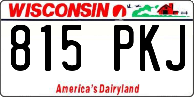 WI license plate 815PKJ