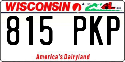 WI license plate 815PKP