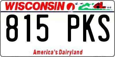 WI license plate 815PKS
