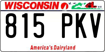 WI license plate 815PKV