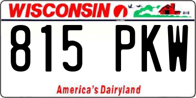 WI license plate 815PKW