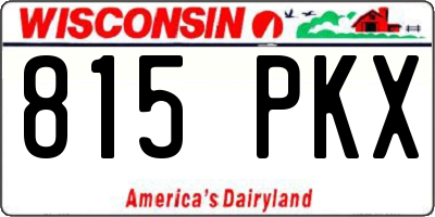 WI license plate 815PKX